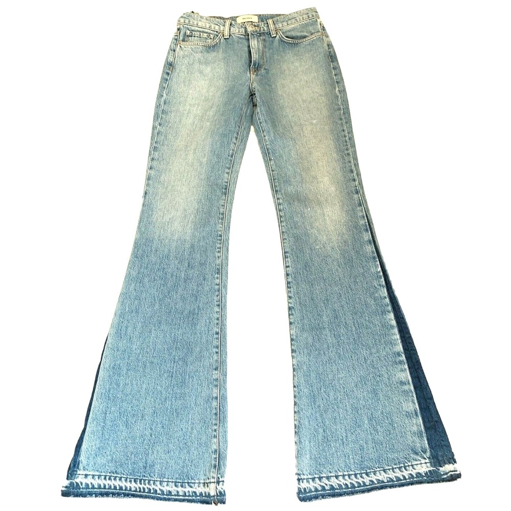 NWT Baldwin Willow Flare Jeans 27 36 70s Two Tone Side Stripe Boho Light Wash